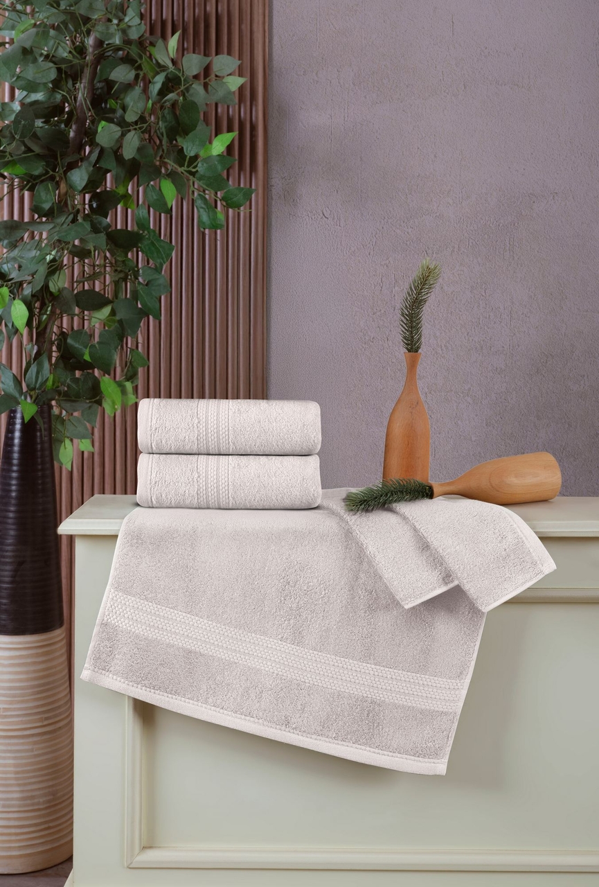 Set prosoape de baie, L'essentiel Maison, Delux, Ecru