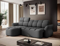 Coltar extensibil stanga 3 locuri ELTAP, Beneth, 301x185x115 cm, lemn/poliester, gri inchis