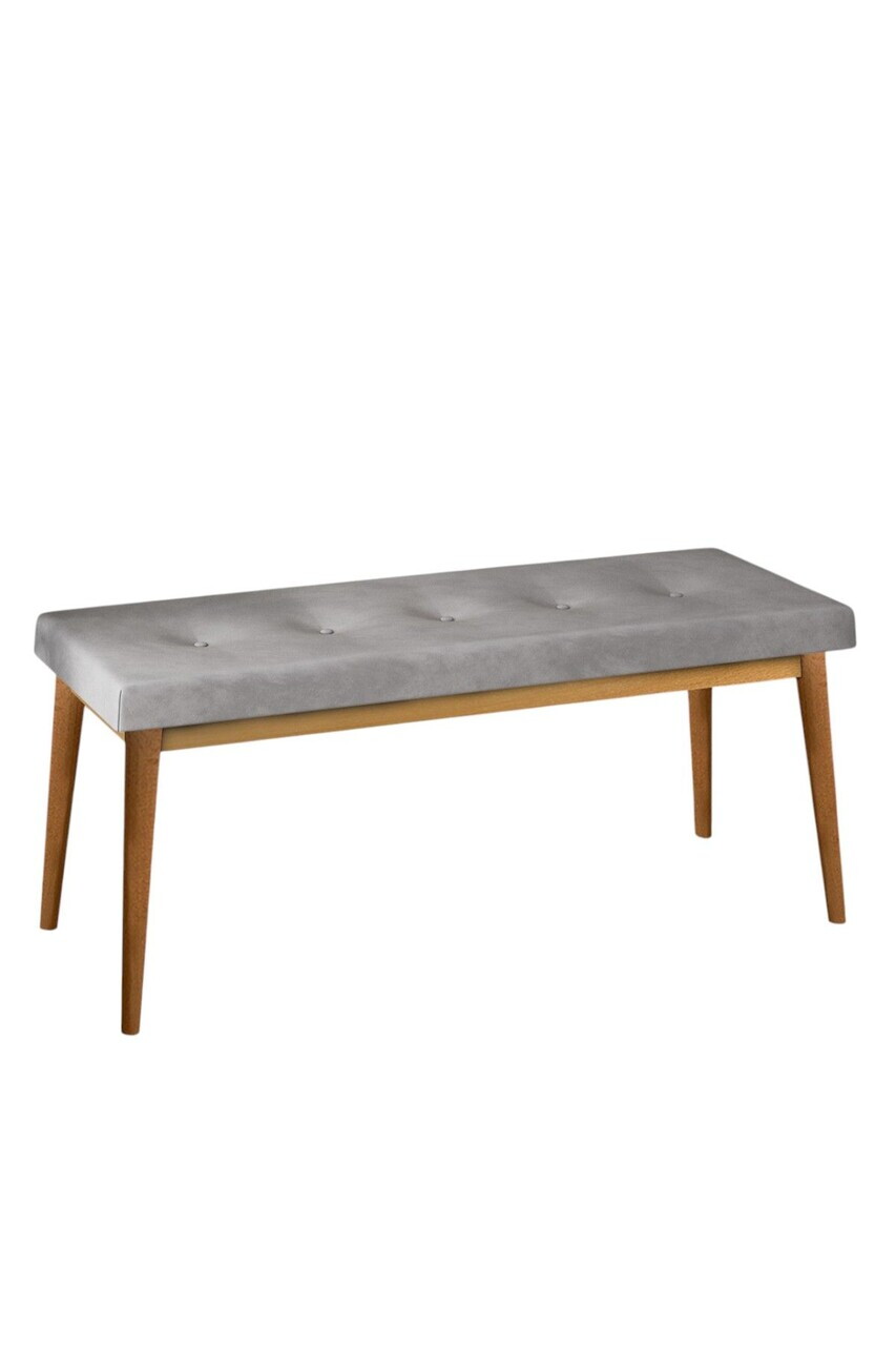 Banca, Hanah Home, Arwen Bench, Gri / Lemn natural — imaginea 2