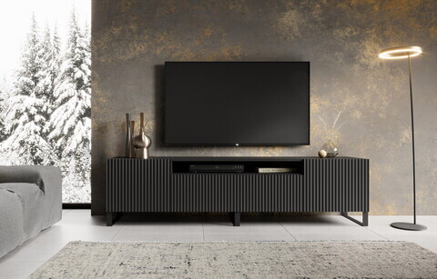 Comoda TV ADRK, Noemi, 200x41x53 cm, PAL melaminat/MDF, negru