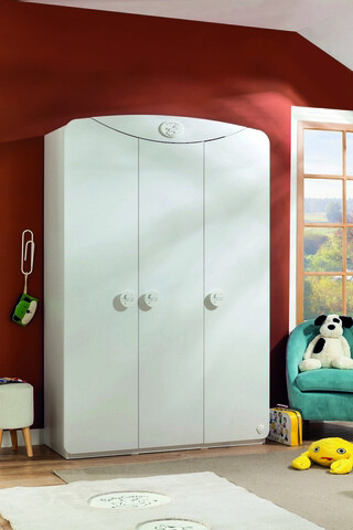 Dulap pentru haine, Çilek, Baby Cotton Sl 3 Doors Wardrobe, 133x201x54 cm, Multicolor 133x201x54 imagine 2022