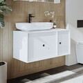Dulap de baie cu chiuvetă, Hanah Home, 2560, MDF, Alb