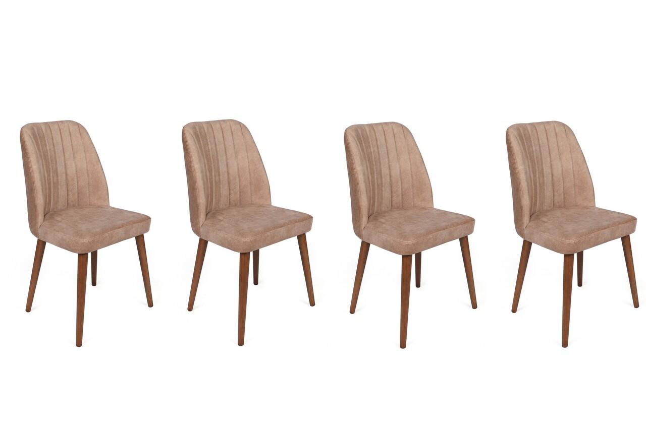 Set de scaune, Nmobb, Alfa-463 V4, Metal , Bej / Nuc