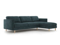 Coltar dreapta 4 locuri, Eden, Micadoni, 286x150x90 cm, tesatura structurata, verde albastrui melanj