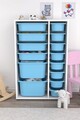 Dulap multifunctional, Estella, Rine 2D4K8U, Alb/Albastru