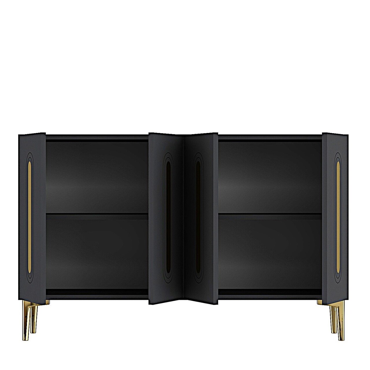 Consola, Hanah Home, Rany 120, 120x75x32 cm, Antracit / Aur - view 5