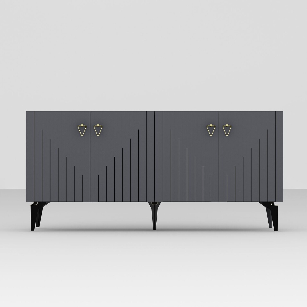 Consola, Hanah Home, Meda, 150x79x40 cm, PAL , Antracit / Aur - view 4