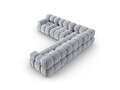 Coltar simetric 5 locuri, Bellis-51, Micadoni Home, 282x282x70 cm, catifea, albastru deschis
