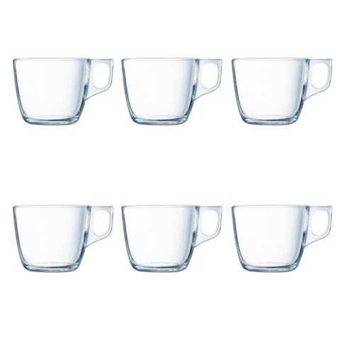 Set 6 cesti pentru cafea, luminarc, simple, 220 ml, sticla, transparent