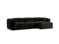 Coltar dreapta 3 locuri, Bergamo, Cosmopolitan Design, 304x152x70 cm, tesatura structurata, negru