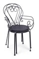 Scaun pentru gradina Etienne, Bizzotto, 49x49x89 cm, otel, invelis e-coating, finisaj mat, gri carbune