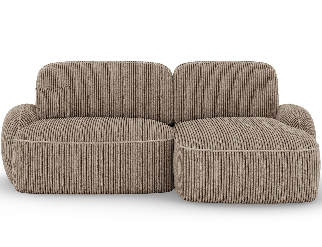 Coltar extensibil dreapta 3 locuri ELTAP, Tesalia, 240x150x93 cm, lemn/catifea din poliester, maro deschis — imaginea 4