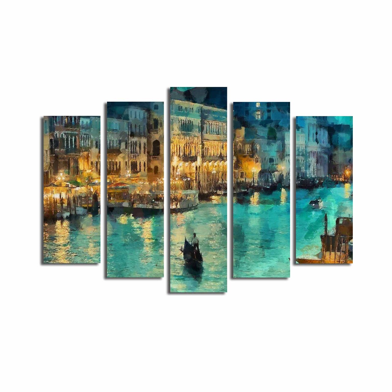 Set 5 tablouri decorative, 5PATK-158, 19 x 70 cm, Multicolor - view 4