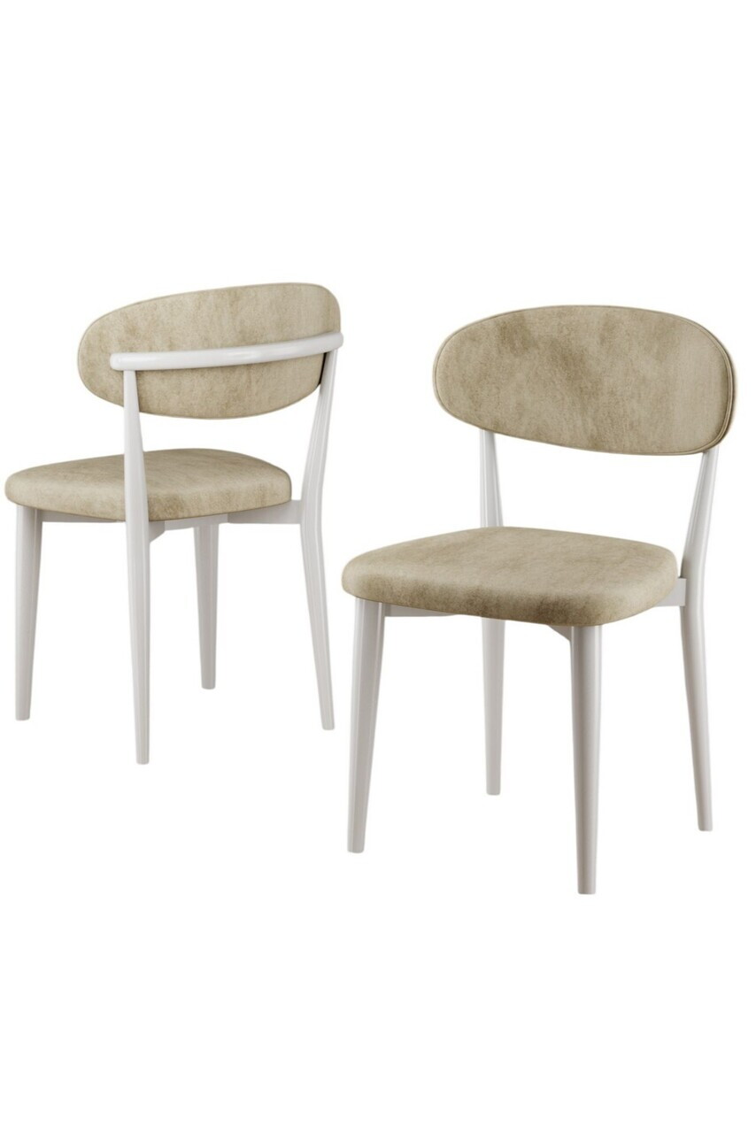 Set scaune 2 piese, Hanah Home, Onex, Crem/Alb — imaginea 2