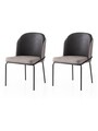 Set scaune 2 piese, Nmobb, Dore, Auriu / Negru / Gri