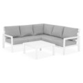 Set coltar si masuta pentru gradina/terasa Matzo, aluminiu, alb/gri