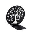 Suport lumanare, Tree Of Life, Metal, Grosime: 1 mm, Negru