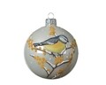 Glob Bird, Decoris, Ø8 cm, sticla, argintiu/galben