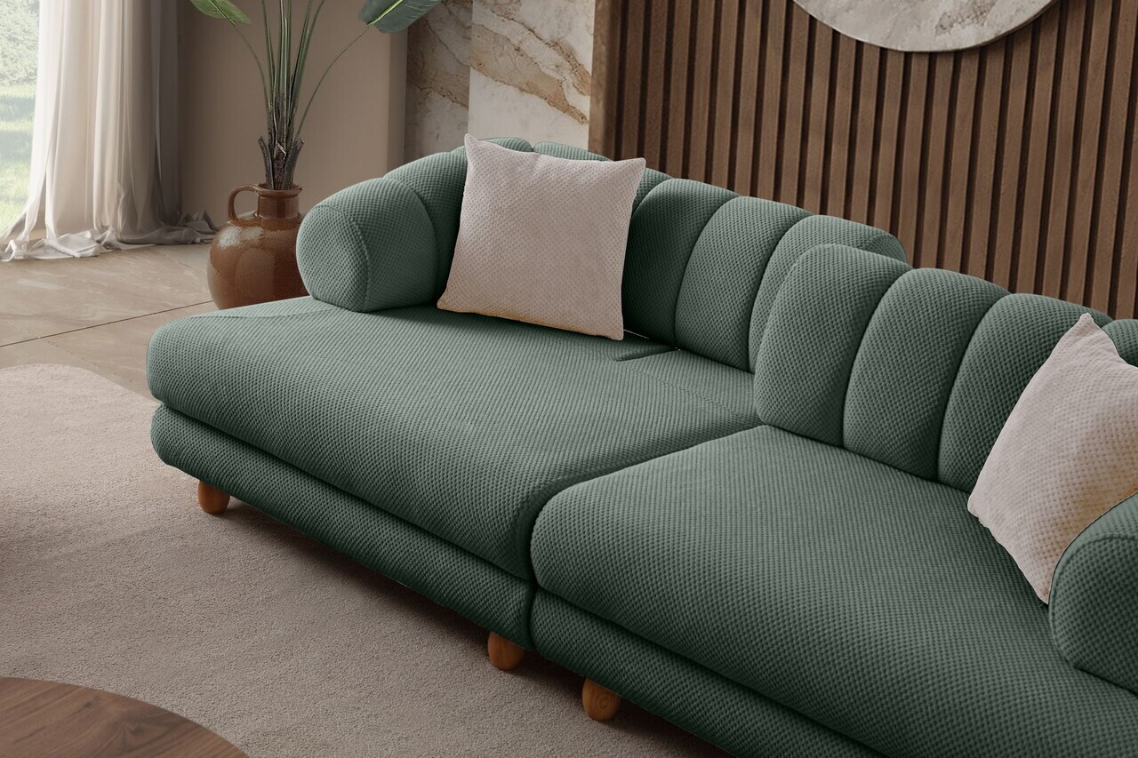 Canapea 3 locuri, Atelier del Sofa, 752EST1158, Lemn de carpen/PAL melaminat, Verde - view 9