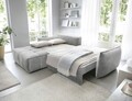 Coltar extensibil stanga 4 locuri ELTAP, LT-03REL, Campo, 265x196x88 cm, lemn/poliester, gri deschis