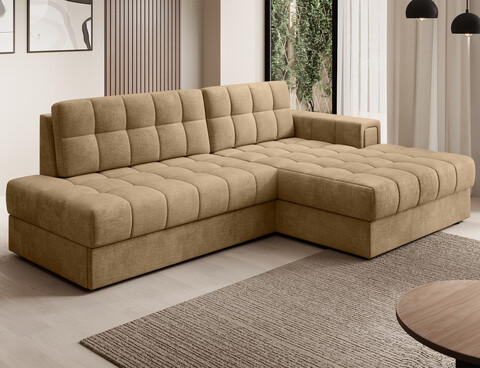 Coltar extensibil dreapta 3 locuri ELTAP, RT-09MO, Blezalt, 240x150x82 cm, lemn/poliester, bej inchis