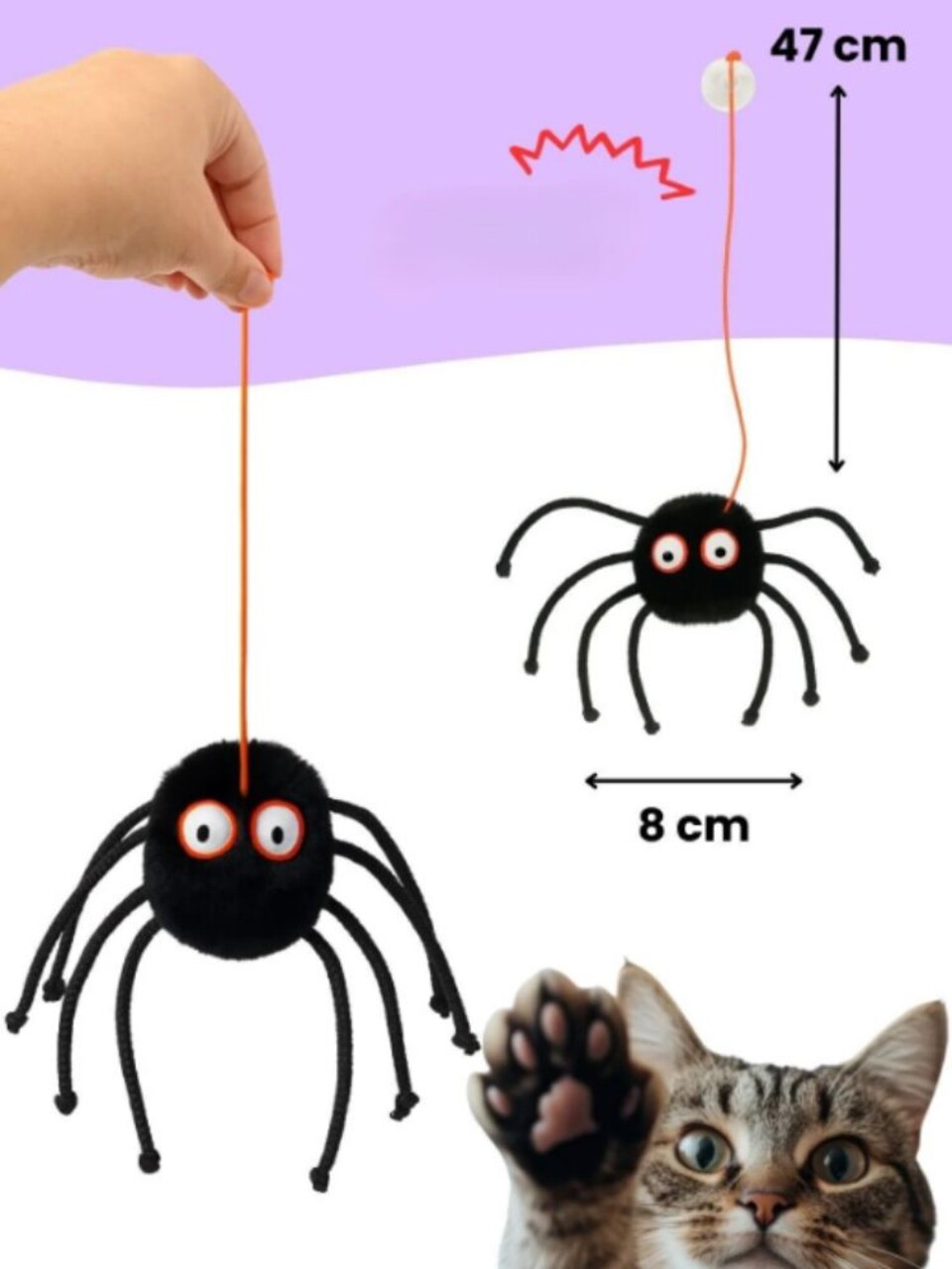 Jucărie pentru pisici, Paws &amp; Whiskers, Miyav 1024, Alb/Negru - imagine 4