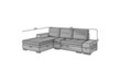 Coltar extensibil dreapta 4 locuri ELTAP, Ov51, Ottavio, 275x180x85 cm, lemn/poliester, gri deschis/negru