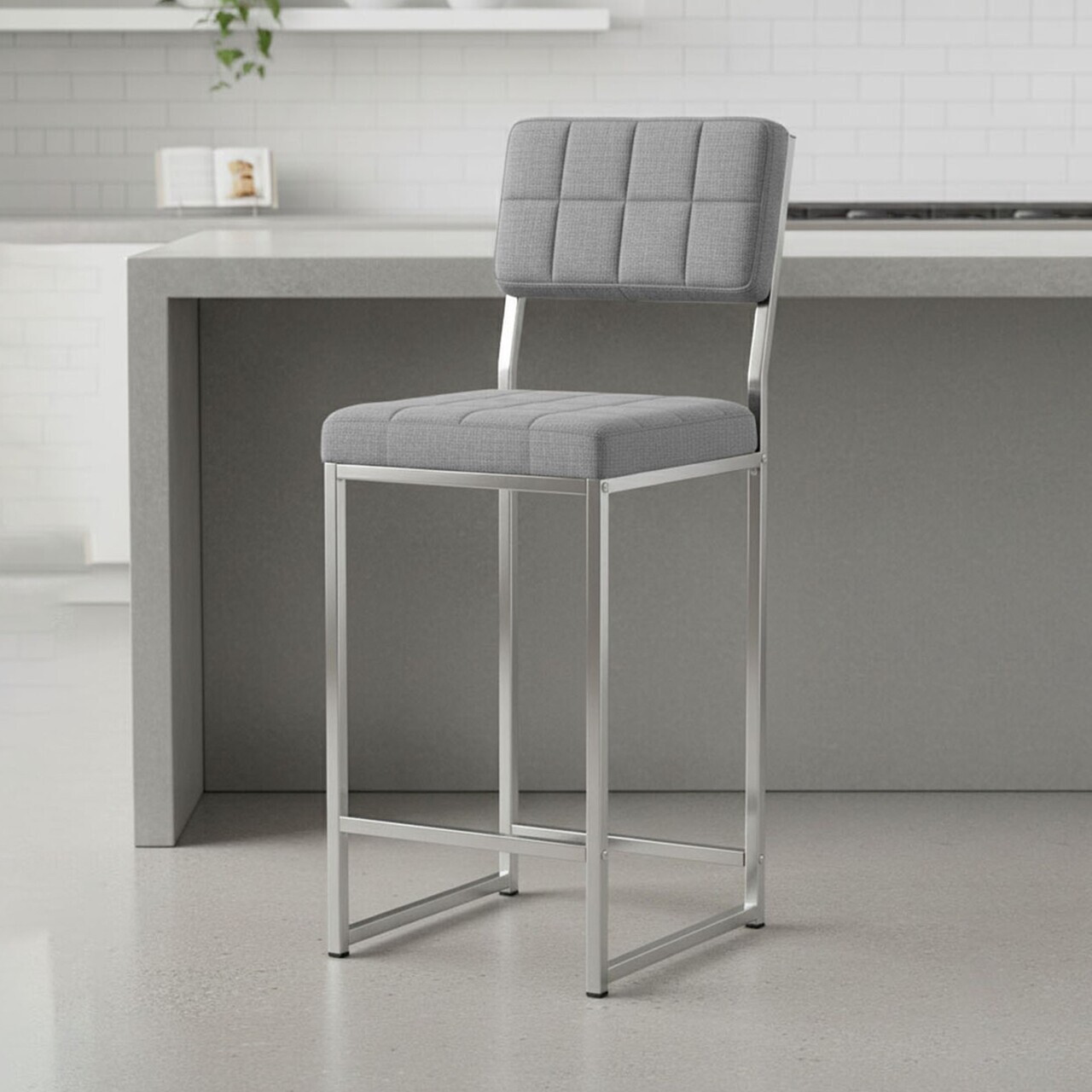 Scaun de bar, Hanah Home, Retro 66, 40x98x40 cm, Gri — imaginea 2