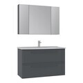 Set Dulap de Baie cu Chiuvetă și Oglindă (2 Piese), Hanah Home, Nuvola 100 v2, Antracit