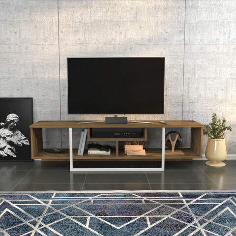 Comoda tv, retricy, asal 150, 150x35.2x40 cm, pal, oud stejar / alb