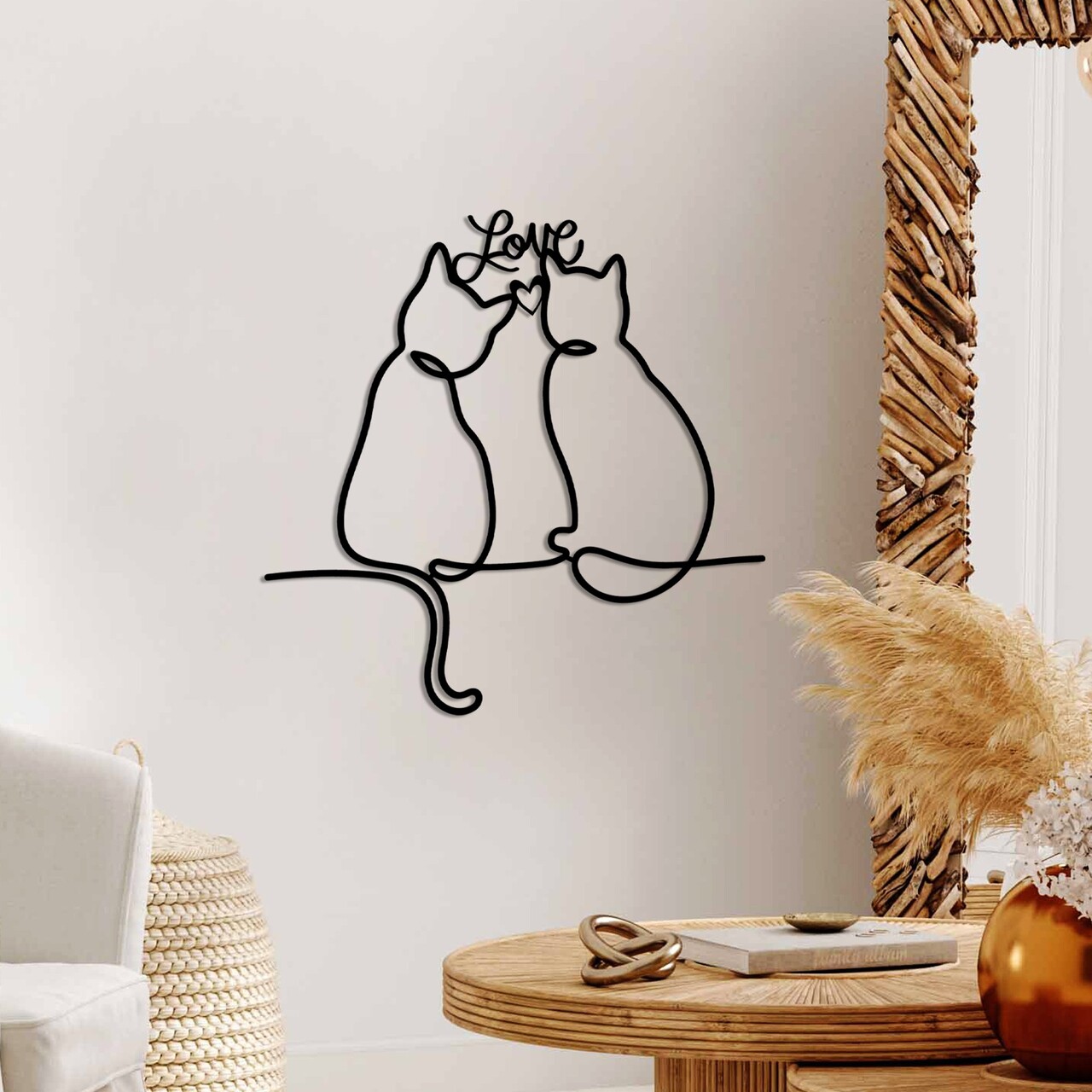 Decoratiune de perete, Cat 2, Dimensiune: 55 x 55 cm, Negru - view 2