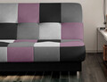 Canapea extensibila 3 locuri, ELTAP, Cayo, 192x90x90 cm, lemn/poliester, negru/roz