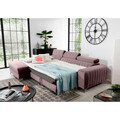 Coltar extensibil stanga 3 locuri ELTAP, LT-24LO, Grayson, 278x205x92 cm, lemn/poliester, roz