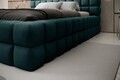 Pat tapitat cu somiera si lada depozitare, 140x200 cm, ELTAP, BE-DIZ-MET-38AMO, Dizzle, metal/poliester, verde inchis