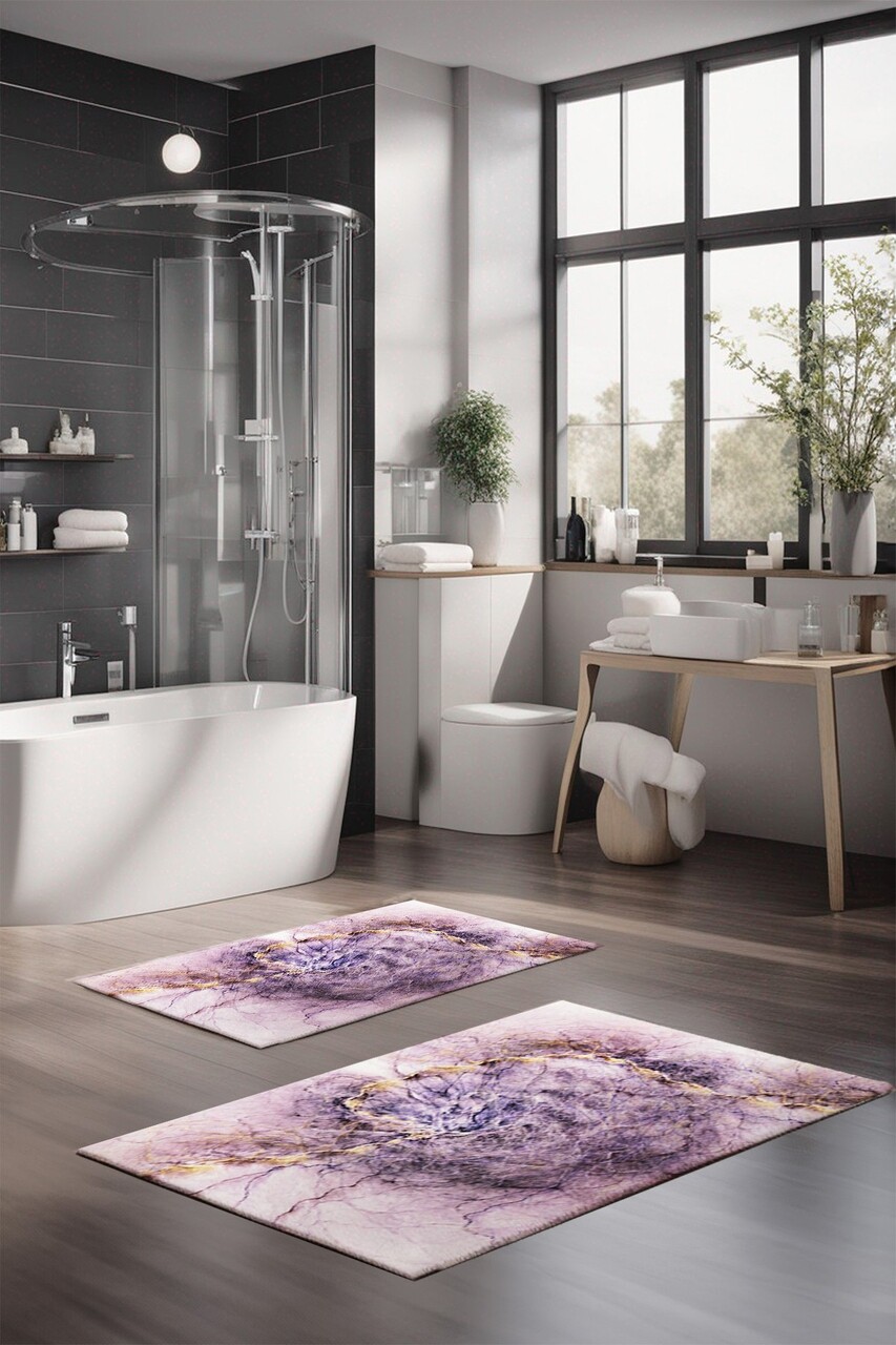 Set covorase de baie, Cartwright, CT-5050, Poliester, Multicolor