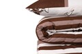 Lenjerie de pat dubla, 3 piese, 200x200 cm, 100% bumbac ranforce, Beverly Hills Polo Club, BHPC 029, maro