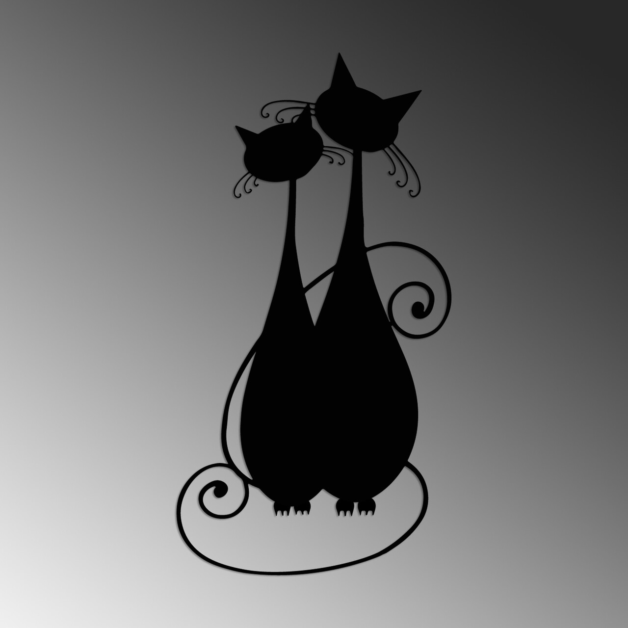 Decoratiune de perete, Cat 10, 30 x 60 cm, Negru - view 5