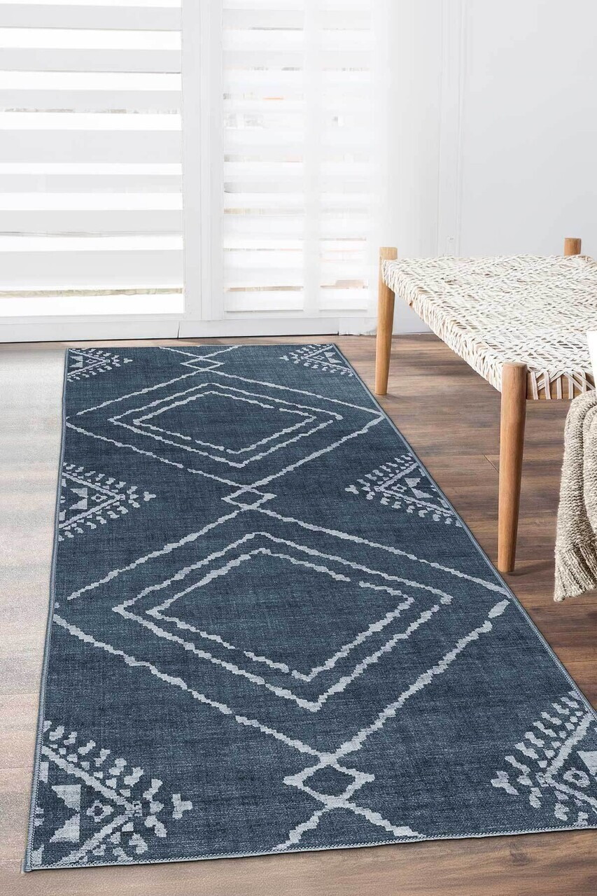 Covor, DC-7277-YOLLUK-215, 80x100 cm, Poliester, Albastru