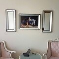 Set tablou si 2 oglinzi decorative T804, Neostill, sticla temperata, 50 x 70 cm/30 x 70 cm