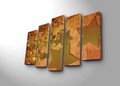 Set 5 tablouri decorative, 5PATK-200, Canvas, 19 x 70 cm, Multicolor