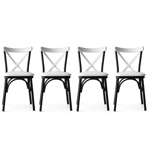 Set scaune (4 bucăți), Nmobb , Ekol, Metal, Alb alb