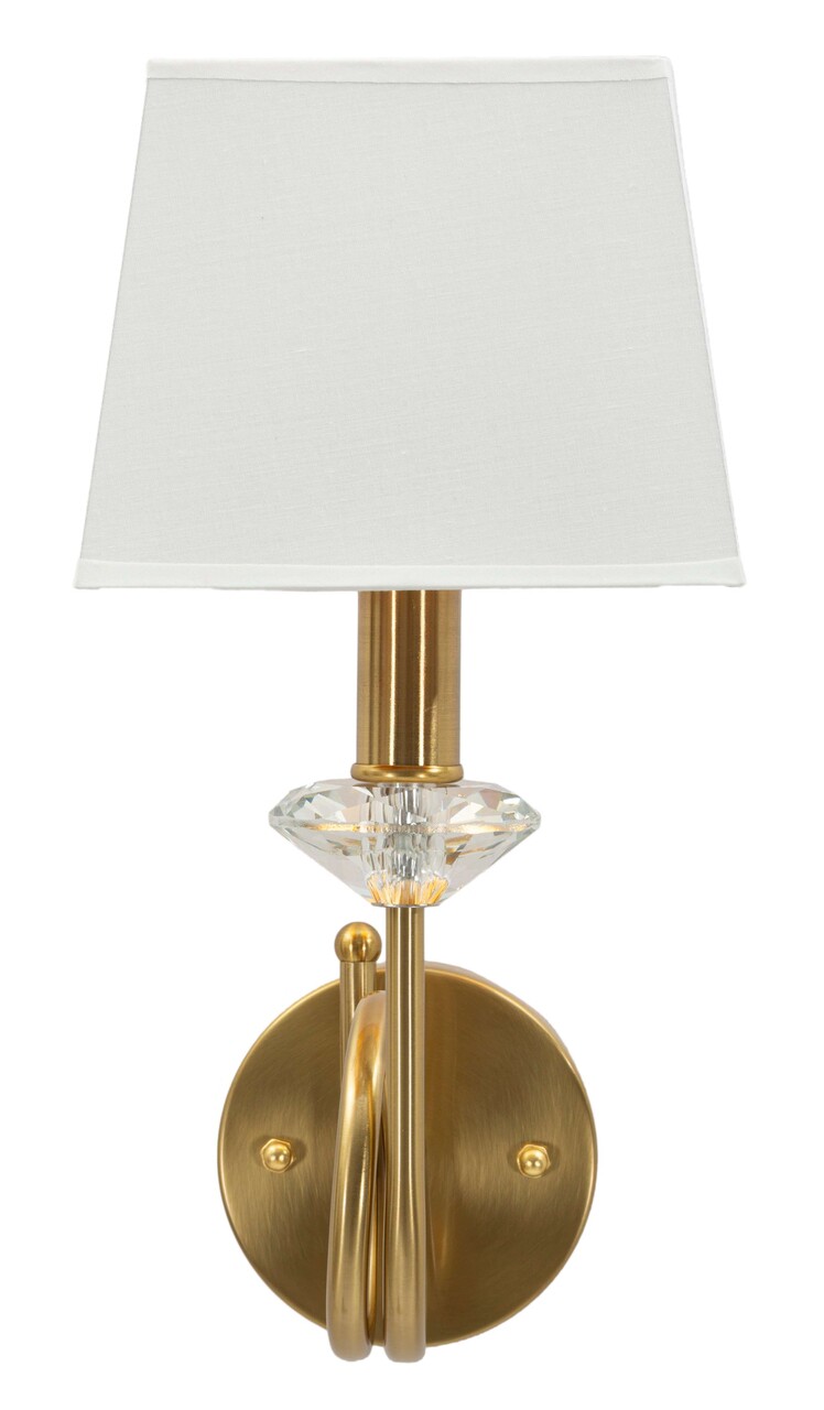 Aplica de perete Salzburg, Mauro Ferretti, 1 x E14, 20W, 18x24x40 cm, fier/sticla, auriu/alb