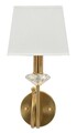 Aplica de perete Salzburg, Mauro Ferretti, 1 x E14, 20W, 18x24x40 cm, fier/sticla, auriu/alb