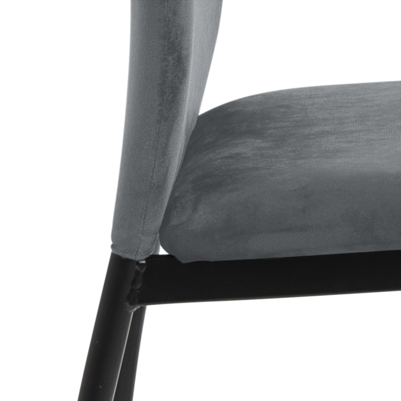 Scaun Demina, Actona, 43.5x53x92 cm, catifea/otel, gri inchis - view 7