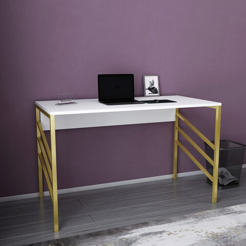 Birou, retricy, josephine, 120x60x74.8 cm, pal, aur/alb