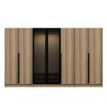 Dulap pentru haine, Minerva, Kale Plus, 315x210x52 cm, PAL, Fume / Stejar