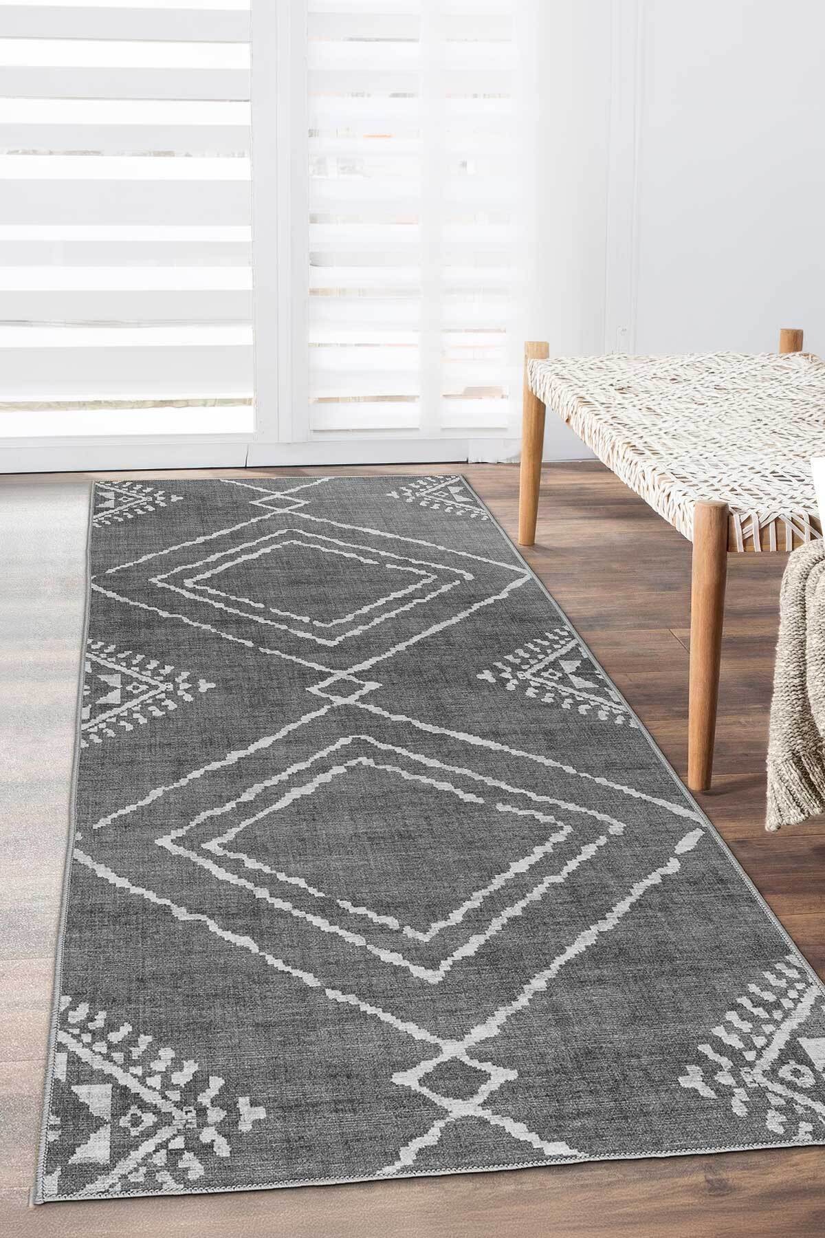 Covor, DC-7277-YOLLUK-37, 140x300 cm, Poliester, Gri