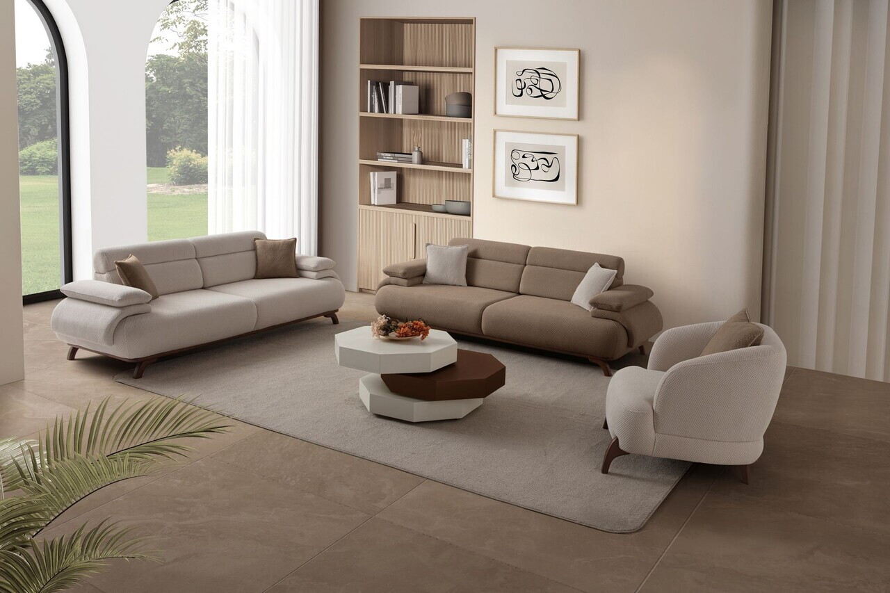 Canapea 3 locuri, Atelier del Sofa, 752EST1149, Lemn de carpen/PAL melaminat, Latte - view 7