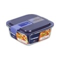 Caserola ermetica, Luminarc, Easy Box, 0.76 L, sticla, albastru/transparent