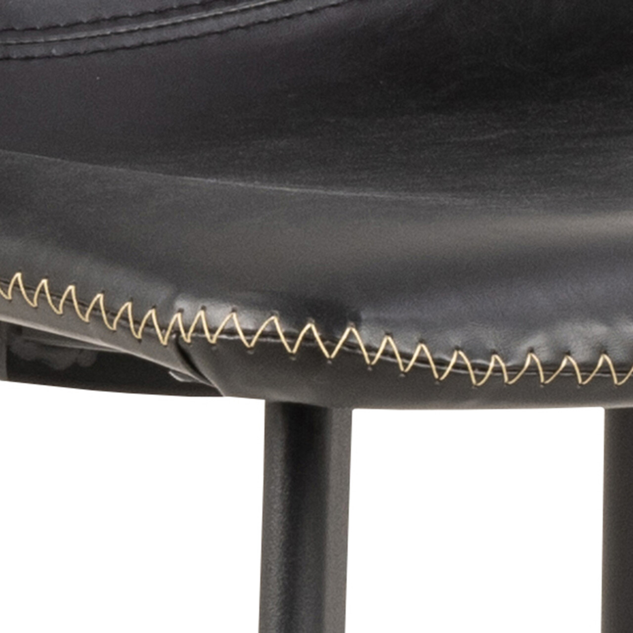 Scaun de bar Oregon, Actona, 46.5x50x103 cm, piele ecologica/otel, negru - view 2